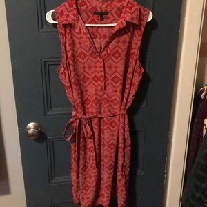 Banana Republic Red Geometric collared dress